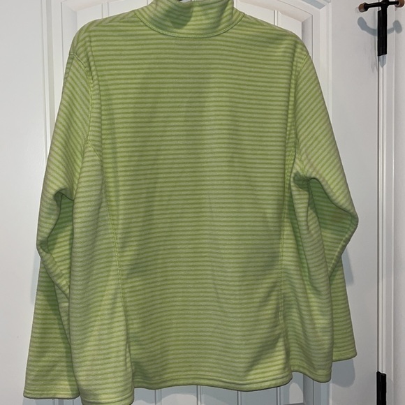 Lime Green/white Striped Eddie Bauer 1/4 Zip Lightweight Fleece jacket 2X - Picture 9 of 9